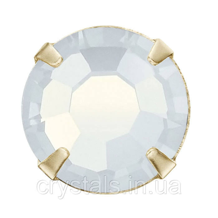 Стрази в цапах Preciosa (Чехія) ss10 White Opal/золото