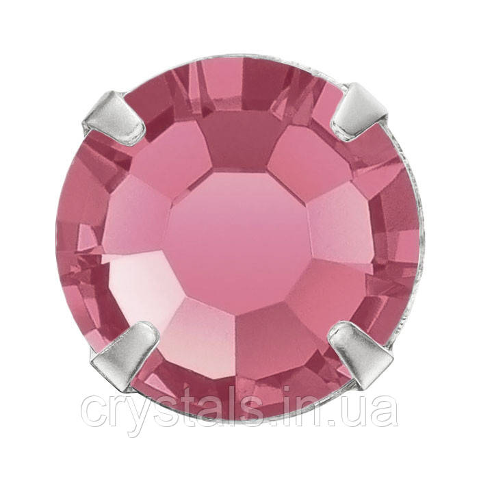 Стрази в ланцюгах Preciosa (Чехія) ss10 Indian Pink/срібло