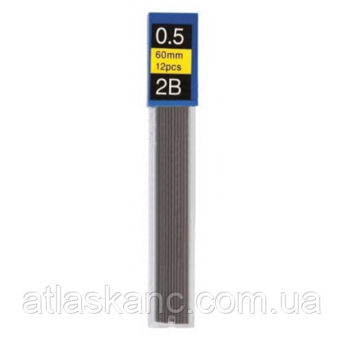 Грифель для механічних олівців Economix 0,5 мм 2B 12шт 10802, фото 1