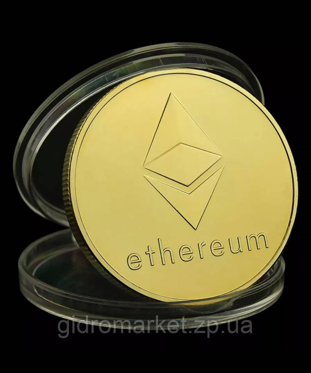 Сувенірна монета Ефіріум Ethereum у капсулі колір: золото