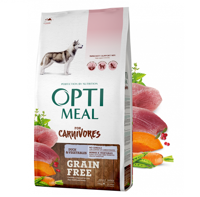Optimeal Carnivores Duck Vegetables для собак з качкою 1.5 кг