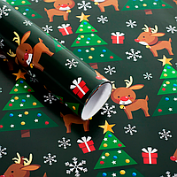 Бумага упаковочная Lesko No.44 Рождественский олень 75*52 см