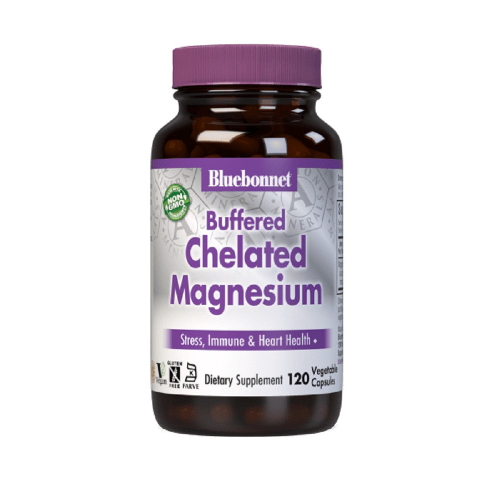 Хелатний Буферний Магній 200мг, Albion, Bluebonnet Nutrition, 120 гельових капсул