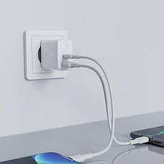 Зарядний пристрій (зарядка) для телефону ACEFAST A5 Type-C + USB 2.4 А Білий, фото 4