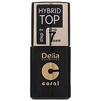 Верхнє покриття з ефектом гібридного манікюру Delia Top Coat Hybrid Gel, 11мл