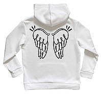 Толстовка теплая с карманом "крылья ангела рисованные на спине" 140 Family look