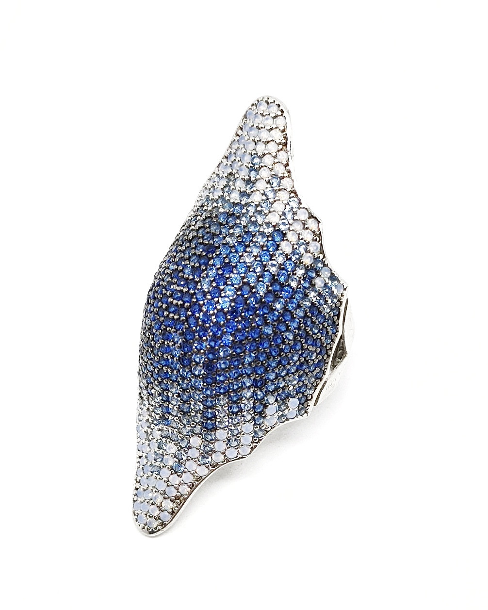 Каблучка-перстень зі срібла 925 з кольоровим камінням Swarovski