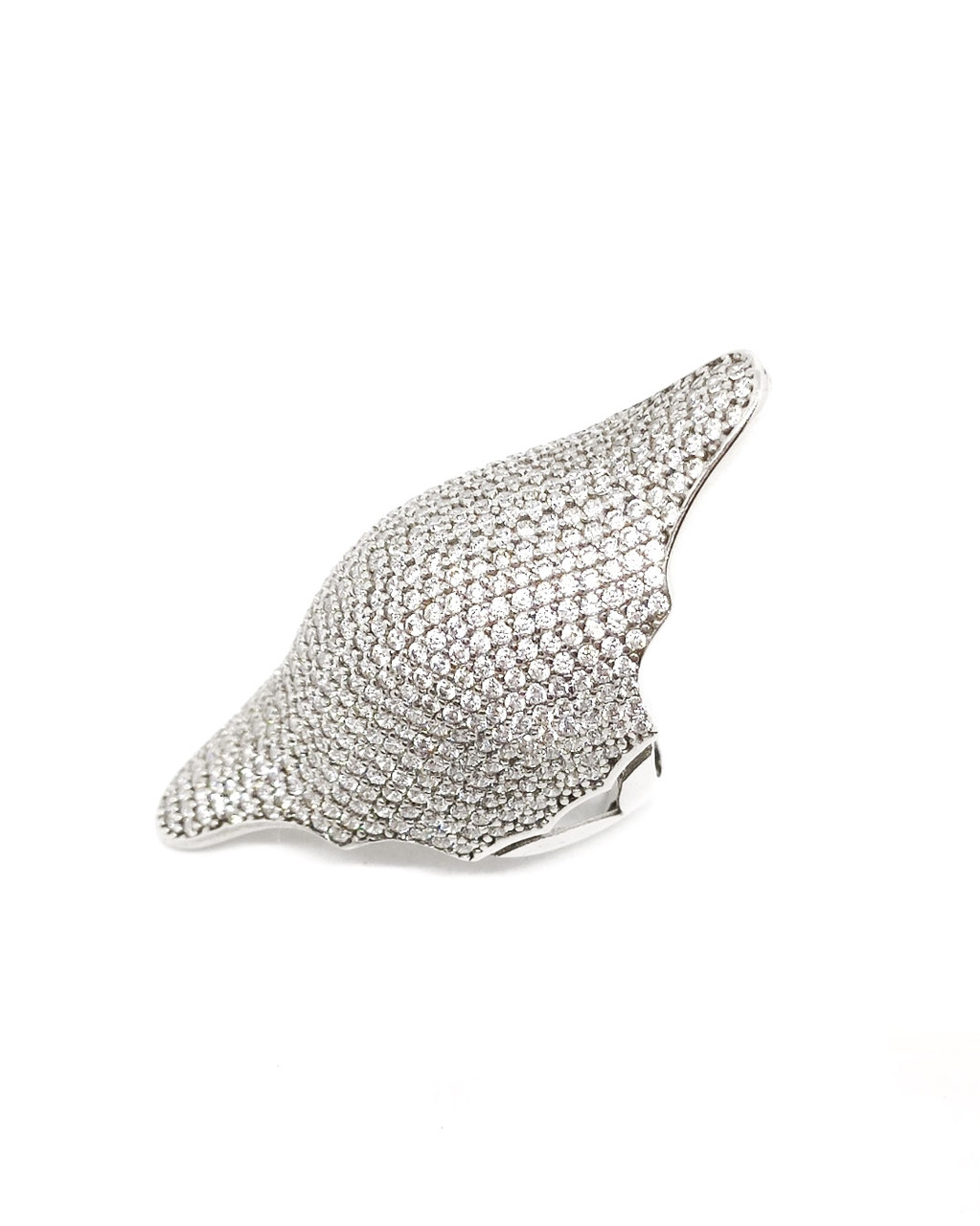 Каблучка-перстень зі срібла 925 з білим камінням Swarovski
