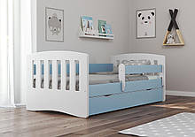 Дитяче ліжко односпальне 160 х 80 Kocot Kids Classic 1 синя з ящиком Польща