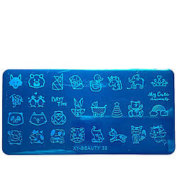 Пластина для стемпинга диск металевий маленький 6*12 см XY-BEAUTY 32