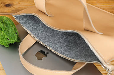 Шкіряний чохол для MacBook Дизайн №43, натуральна шкіра Grand, колір Бежевий