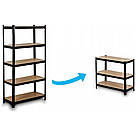 Стелаж металевий поличковий 180х90х40 Металевий стелаж у підвал макс. 175 кг на полку МДФ чорний, фото 3