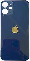 Задняя крышка iPhone 12 mini синяя с большими отверстиями под окна камер оригинал