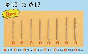 Набір міні свердел No2. 8 штук Ø 1,0-1,7 мм. MASTER TOOLS 09955, фото 3