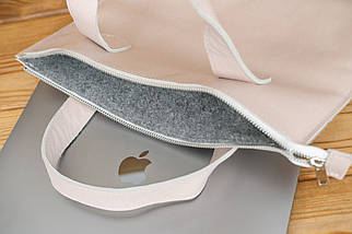 Чохол для MacBook Дизайн №43 з натуральної шкіри колір Пудра, фото 2
