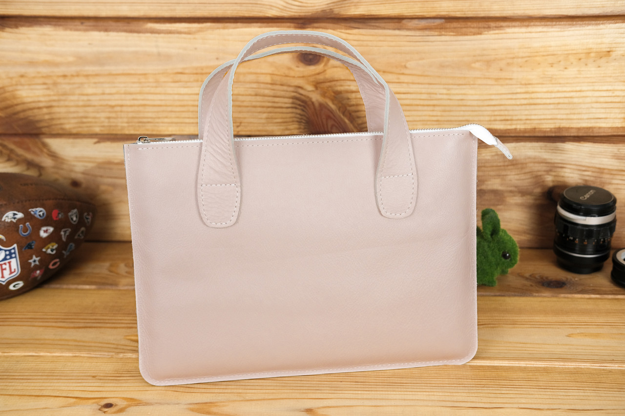 Чохол для MacBook Дизайн №43 з натуральної шкіри колір Пудра