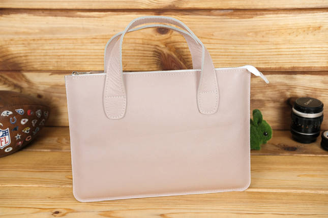 Чохол для MacBook Дизайн №43 з натуральної шкіри колір Пудра, фото 1