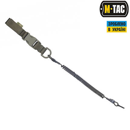 M-Tac шнур страхувальний Medium під карабін з D-кільцем і фастексом олива, фото 1
