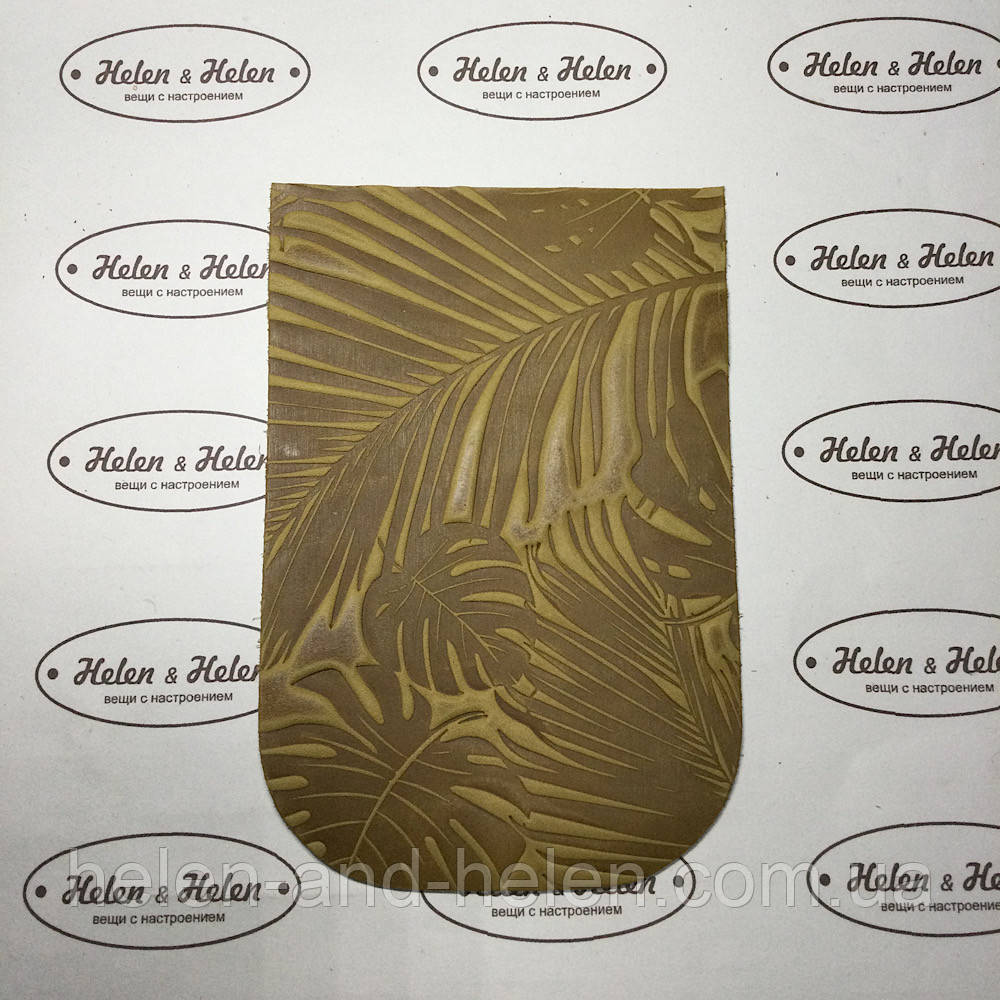 Клапан для міні сумки 12*18 "Пальми". Пісочний, фото 1