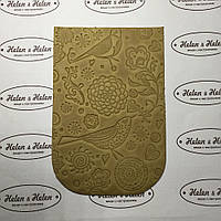 Клапан для міні сумки 12 х 18 "Пташки". Пісочний