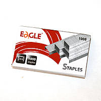 Скоби №24/6 до степлера металева 1000 штук у пачці Eagle 1008