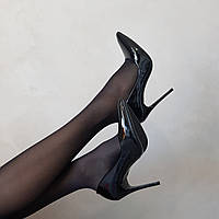 Туфли на шпильке лодочки чёрные каблук удобный и устойчивый