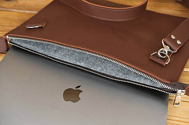 Шкіряний чохол для MacBook Дизайн №44, натуральна шкіра Grand, колір коричневий відтінок Віскі