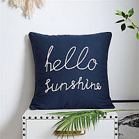 Декоративная подушка Cappone Hello Sunshine 45х45 см Синяя