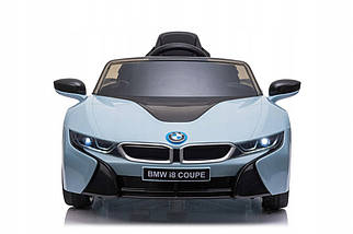 Дитячий електромобіль BMW i8 Coupe (2 мотори по 35W, 12V7AH, MP3, USB) JE1001 Синій металік, фото 3