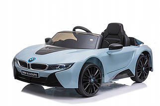 Дитячий електромобіль BMW i8 Coupe (2 мотори по 35W, 12V7AH, MP3, USB) JE1001 Синій металік, фото 4