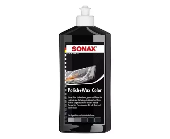 Кольорова поліроль із воском чорний SONAX Polish&Wax Color NanoPro 500 мл