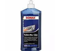 Цветной полироль с воском синий SONAX Polish&Wax Color NanoPro 500 мл