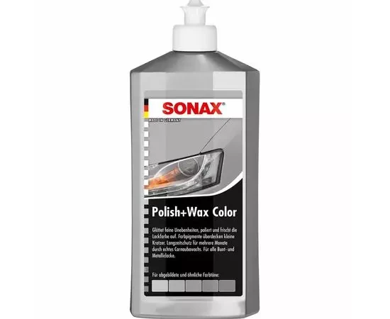 Кольорова поліроль із воском сірий 250 мл SONAX Polish&Wax Color NanoPro