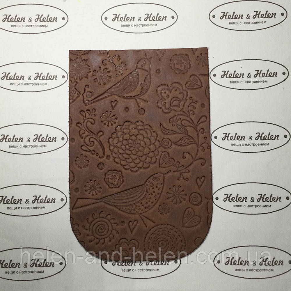 Клапан для міні сумки 12 х 18 "Пташки". Цегла, фото 1