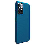Захисний чехол Nillkin для Poco M4 Pro 5G / Xiaomi Redmi Note 11 5G/ 11T 5G (Super Frosted Shield) Blue Синій, фото 4