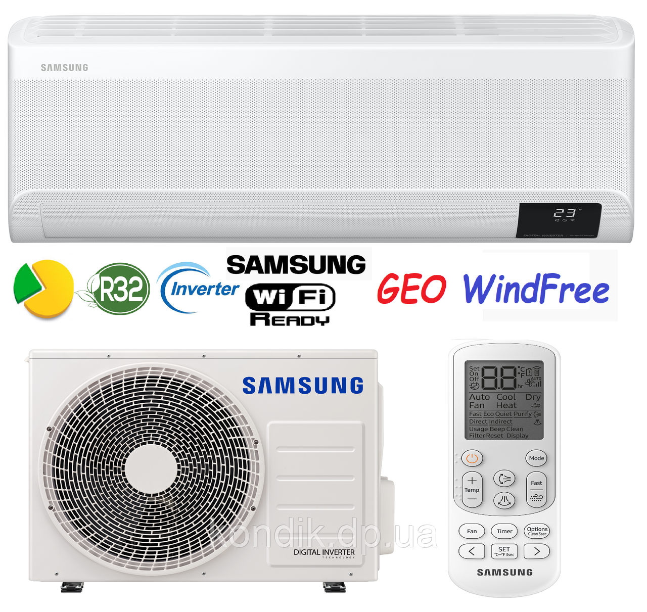 Кондиціонер Samsung AR09BXFAMWKNUA GEO WindFree Inverter