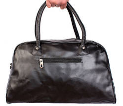 Дорожня сумка зі штучної шкіри 30307 чорна 27х45х17см, фото 5