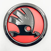 Емблема SKODA (Шкода) 79 mm New Чорно Біла / Зелена / Червона / Синя, фото 3