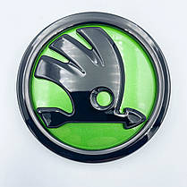Емблема SKODA (Шкода) 79 mm New Чорно Біла / Зелена / Червона / Синя, фото 5