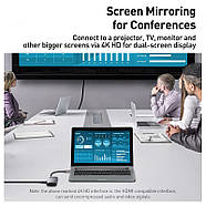 USB-C Хаб BASEUS 8в1 Metal Gleam Series Multifunctional Type-C HUB | 3xUSB3.0 + 4KHD + RJ45 + Type-C + TF + SD |, фото 6