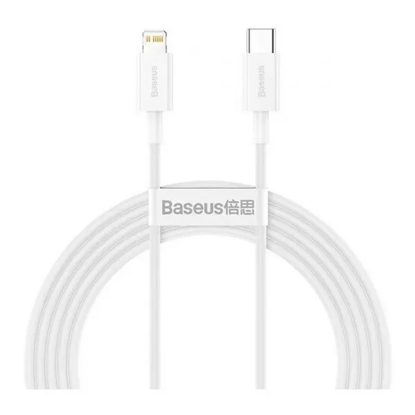 Дата-кабель Baseus Superior Series Fast Charging CATLYS-C02 2m USB Type C (тато) - Lightning (тато) White, фото 1