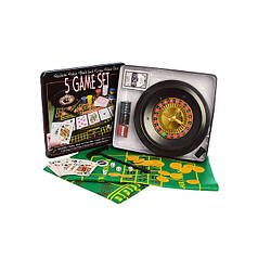 Набір для покеру "5 Game Set" (D25354) у металевій коробці Maxland (Niz13471)