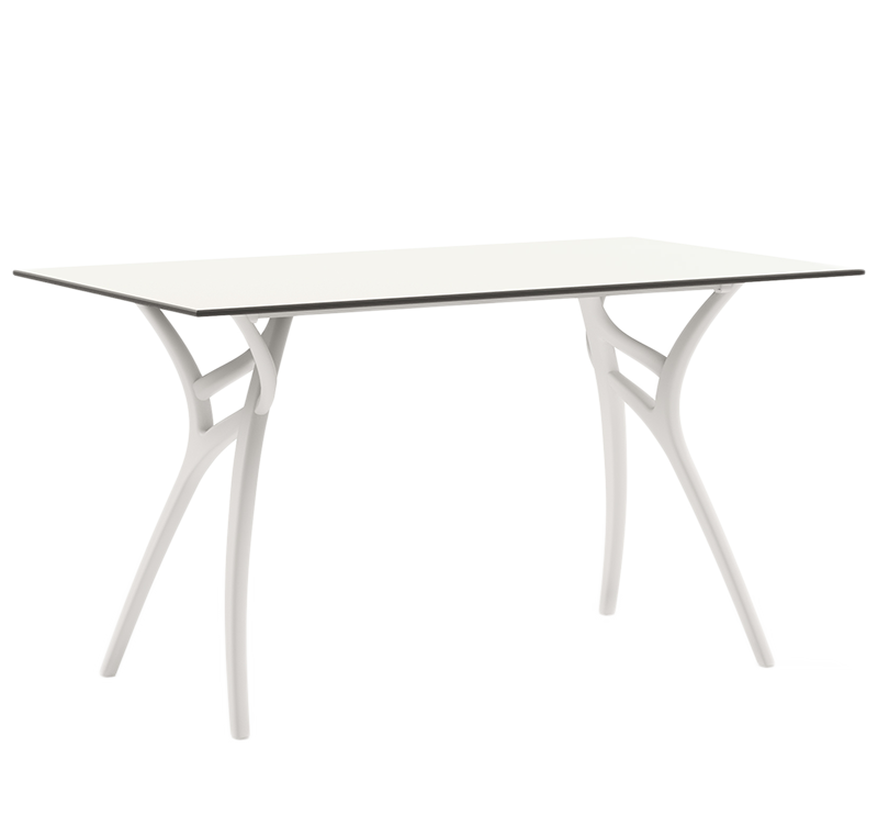 Стіл Tilia Ivy-L 140 х 80 см стільниця біла ніжки біла слонова кістка, фото 1