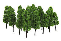 Дерево 8,2 см для диорам, миниатюр, железнодорожных и других макетов темно-зеленый