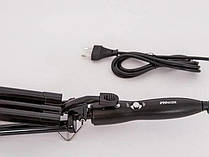 Потрійна професійна плойка для волосся PRO MOZER MZ-6621, фото 2