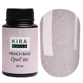 Kira Nails French Base Opal 001 (опал), 30 мл