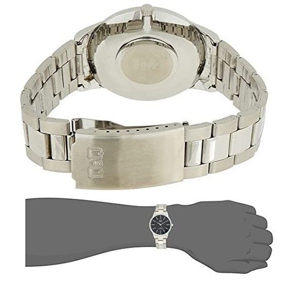 Мужские классические наручные часы на стальном браслете Q&Q C212 - фото 6 - id-p1554542216