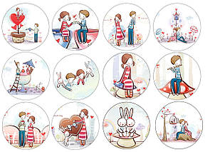 Вафельна картинка для пряників Любов 2