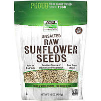 Сырые семена подсолнечника NOW Foods, Real Food "Unsalted Raw Sunflower Seeds" без соли (454 г)