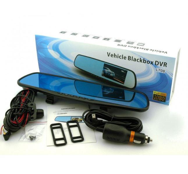 Відеореєстратор BLАСKBОХ DVR дзеркало з камерою заднього виду, фото 1